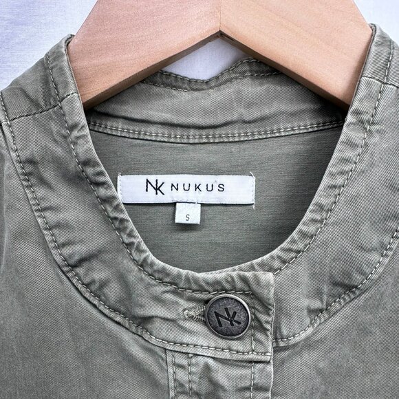 Nukus Green Utility Jacket Women Size Small Full Button Up Multiple Pockets - Picture 2 of 8